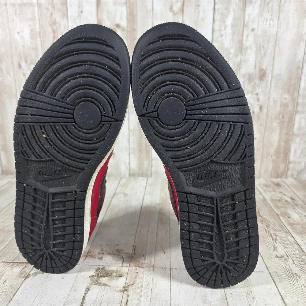 Nike Air Jordan 1 Low Bred Toe Gym Red‎ Black White 553558-605 Mens Size 9